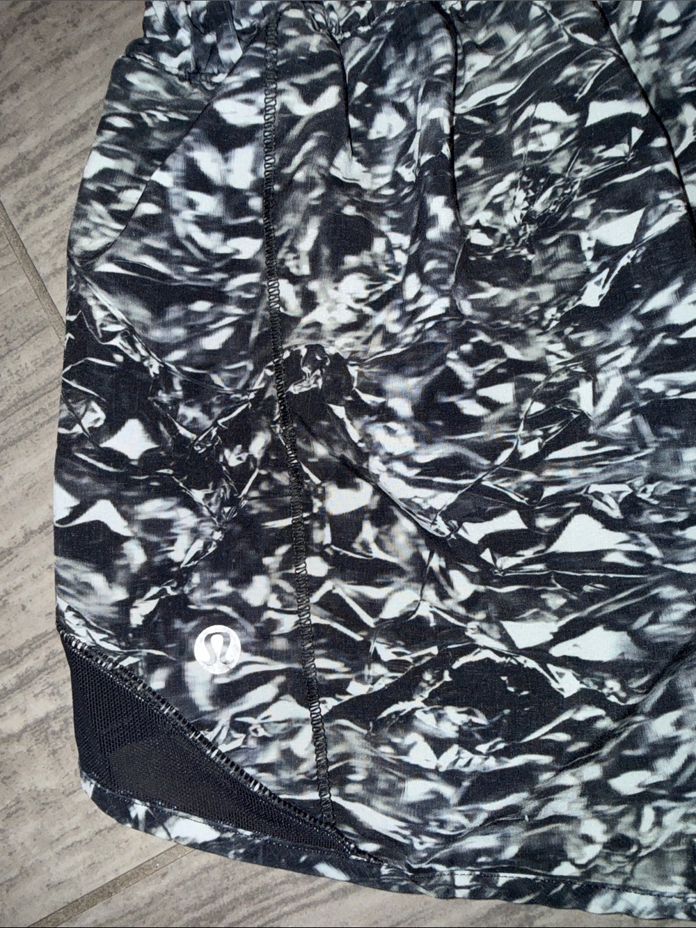 lululemon athletica Black & White Marbled Athletic Shorts - Picture 3 of 3